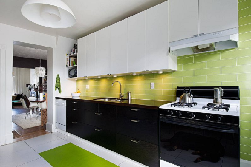 مکمل رنگ سبز در معماری داخلی با مشکی