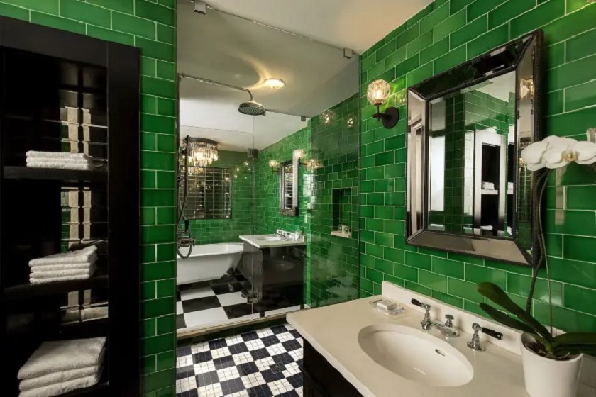 مکمل رنگ سبز در معماری داخلی حمام
