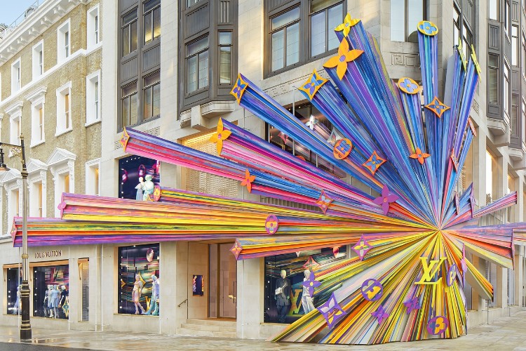 شعبه لندن برند لویی ویتون طراحی نمای بیرونی مغازه