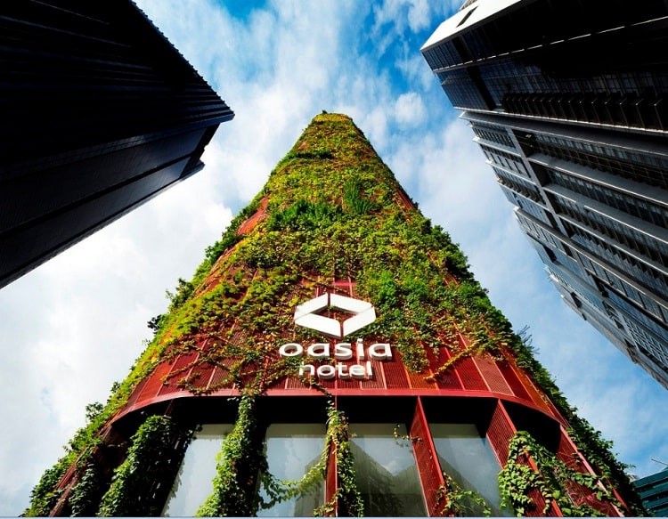 طراحی نما ساختمان تجاری هتل اواسیا، سنگاپور